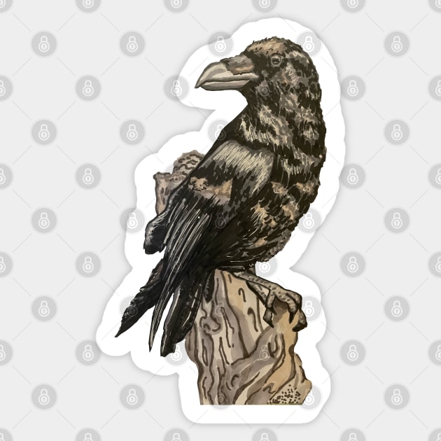 The Raven Perch Sticker by danyellysdoodles